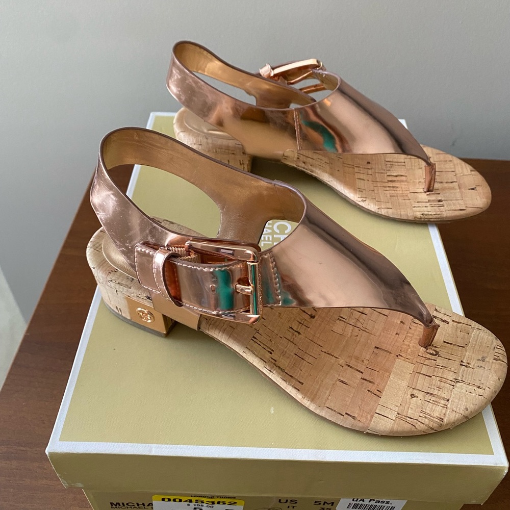 Brand new rose gold micheal kors London thong